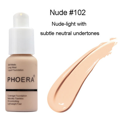 PHOERA 10 COLORS LIQUID FULL COVER CONCEALER FOUNDATION