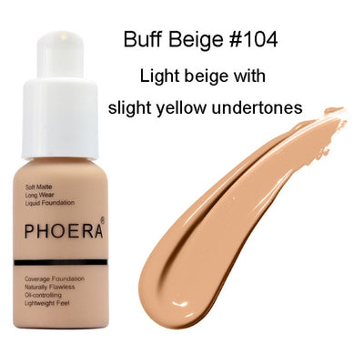 PHOERA 10 COLORS LIQUID FULL COVER CONCEALER FOUNDATION