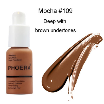 PHOERA 10 COLORS LIQUID FULL COVER CONCEALER FOUNDATION